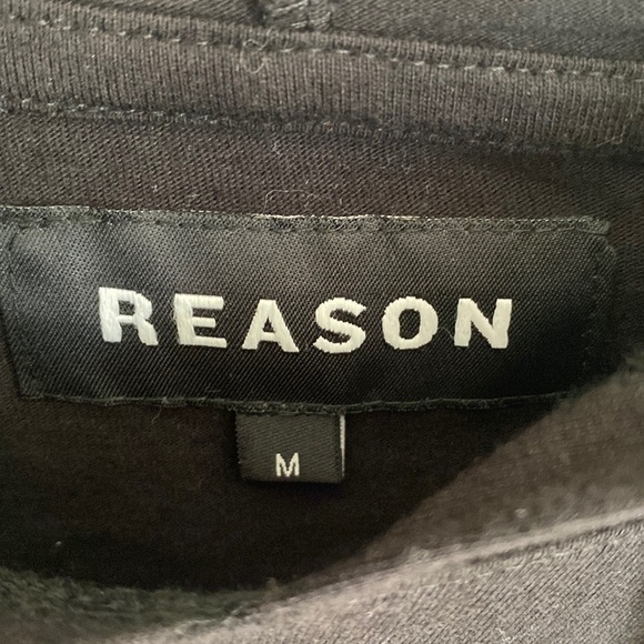 Reason Black Long-sleeve hooded Graphic Tee, Size M, NWOT - Picture 3 of 6